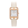 18K Yellow Gold Alligator Diamond Bezel Mother of Pearl 23mm Cape Cod Quartz Watch Craie