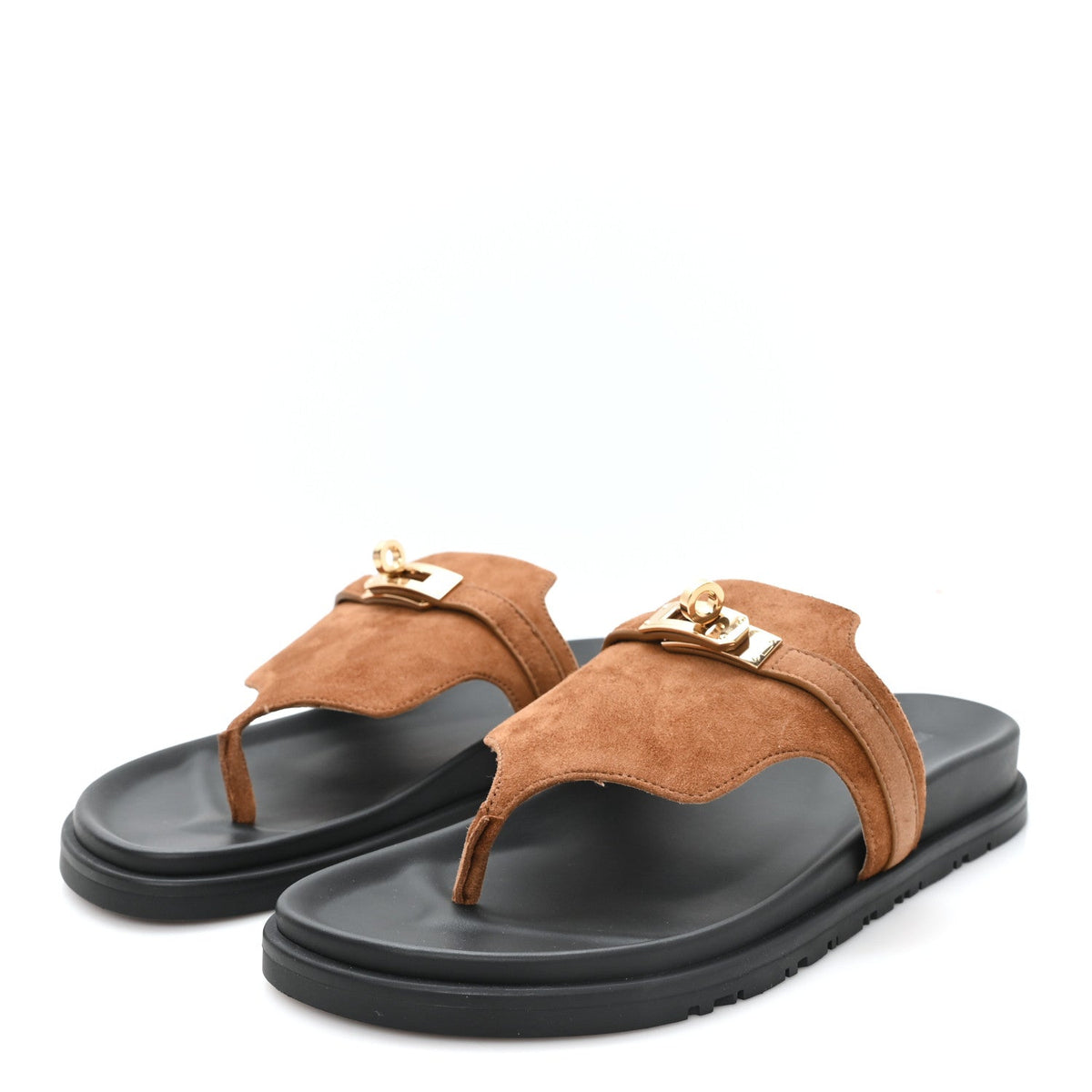 Suede Goatskin Womens Empire Sandals 38.5 Gold