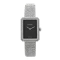 Stainless Steel Diamond Bezel 21mm Boy-Friend Tweed Quartz Watch Black