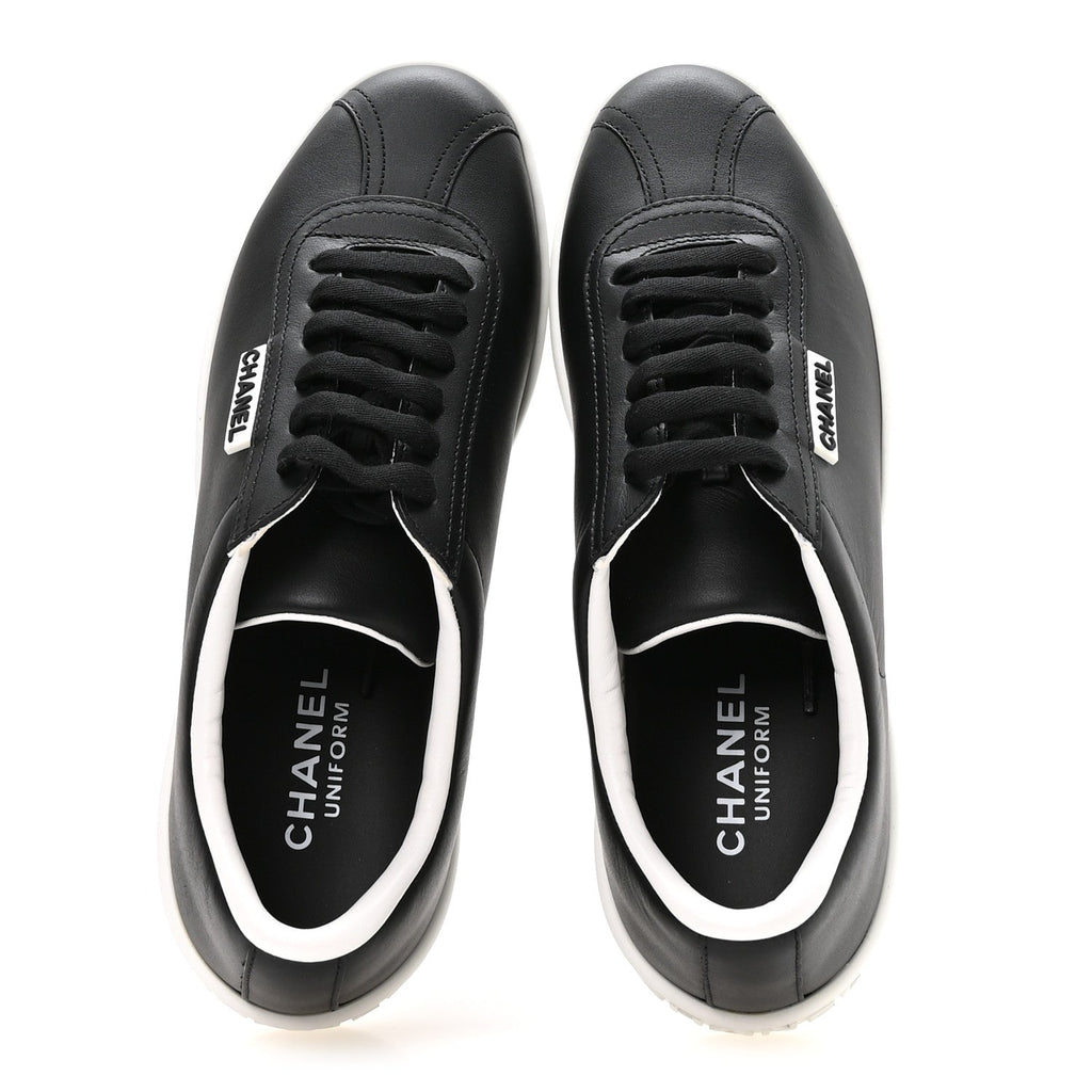 Calfskin CC Womens Sneakers 38 Black