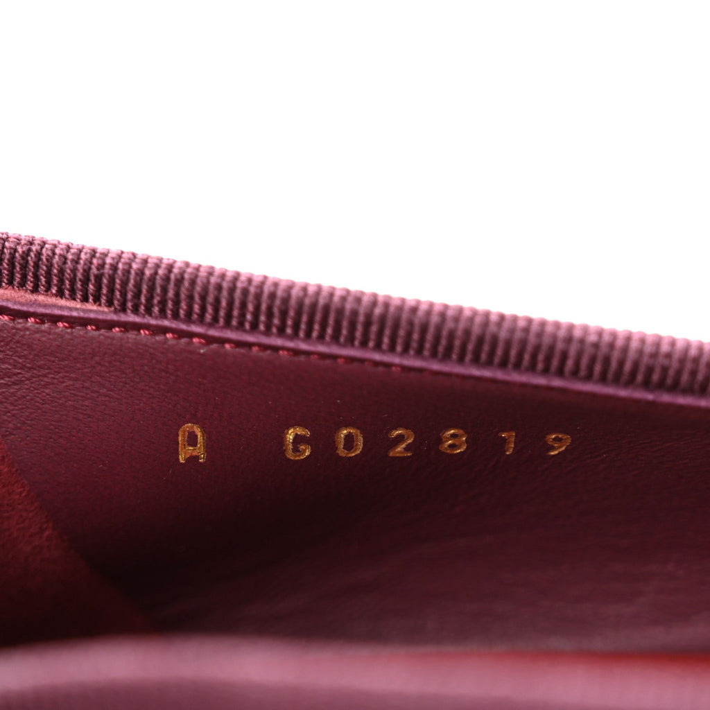Suede Calfskin Patent Cap Toe CC Ballerina Flats 37 Burgundy
