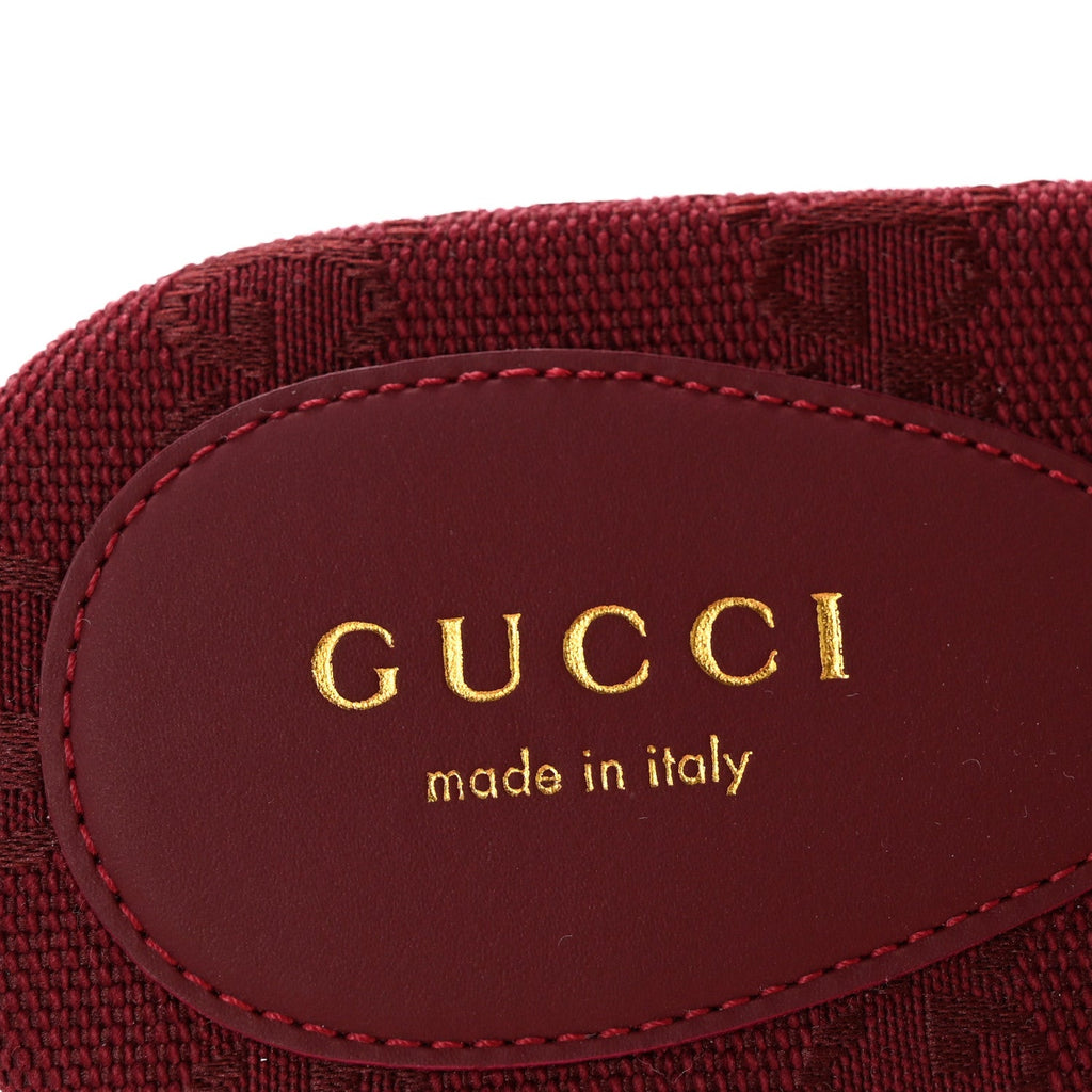 GG Canvas Interlocking G Cut Out Slide Sandals 37.5 Rosso Ancora