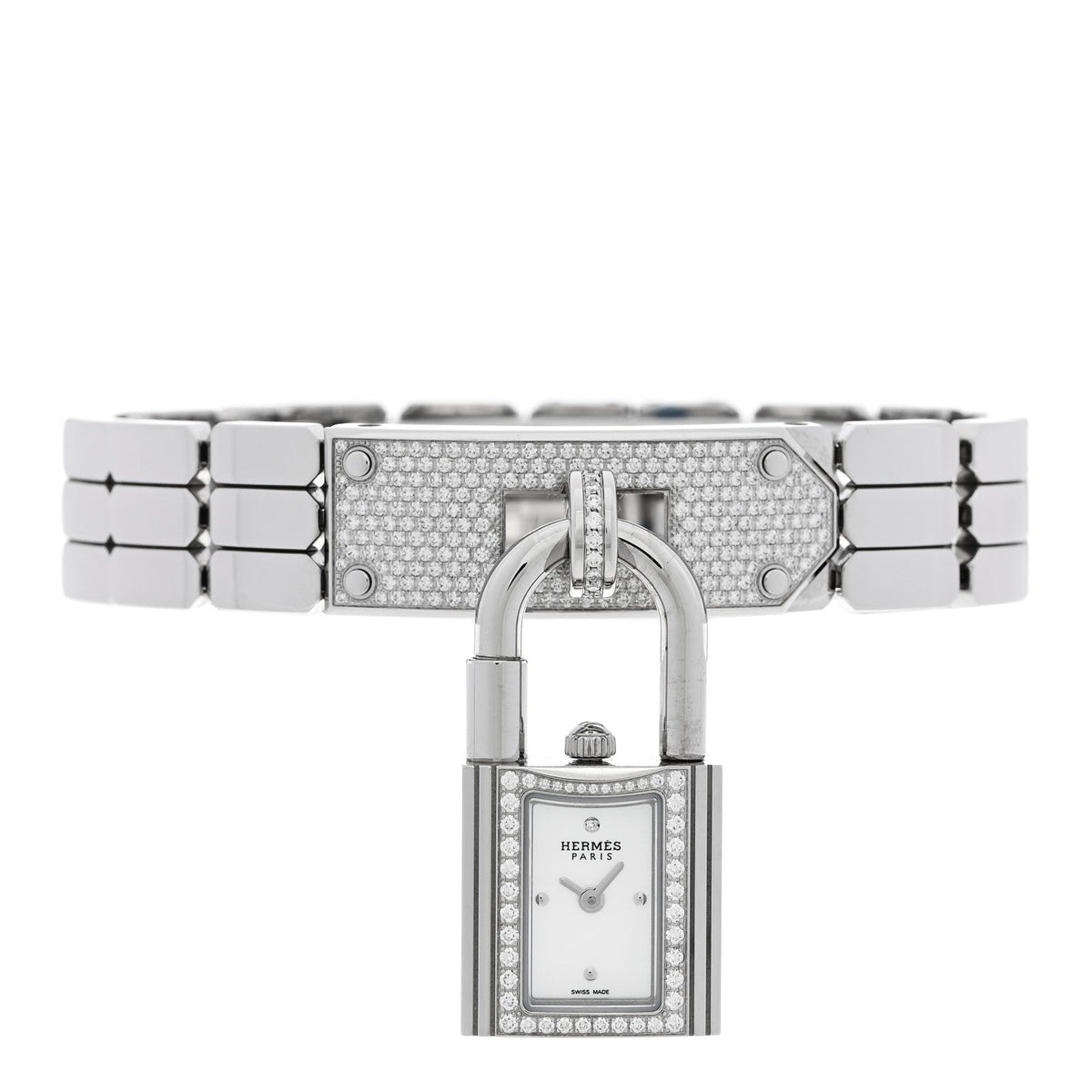 Stainless Steel Diamond Pave 16mm Kelly Quartz Watch