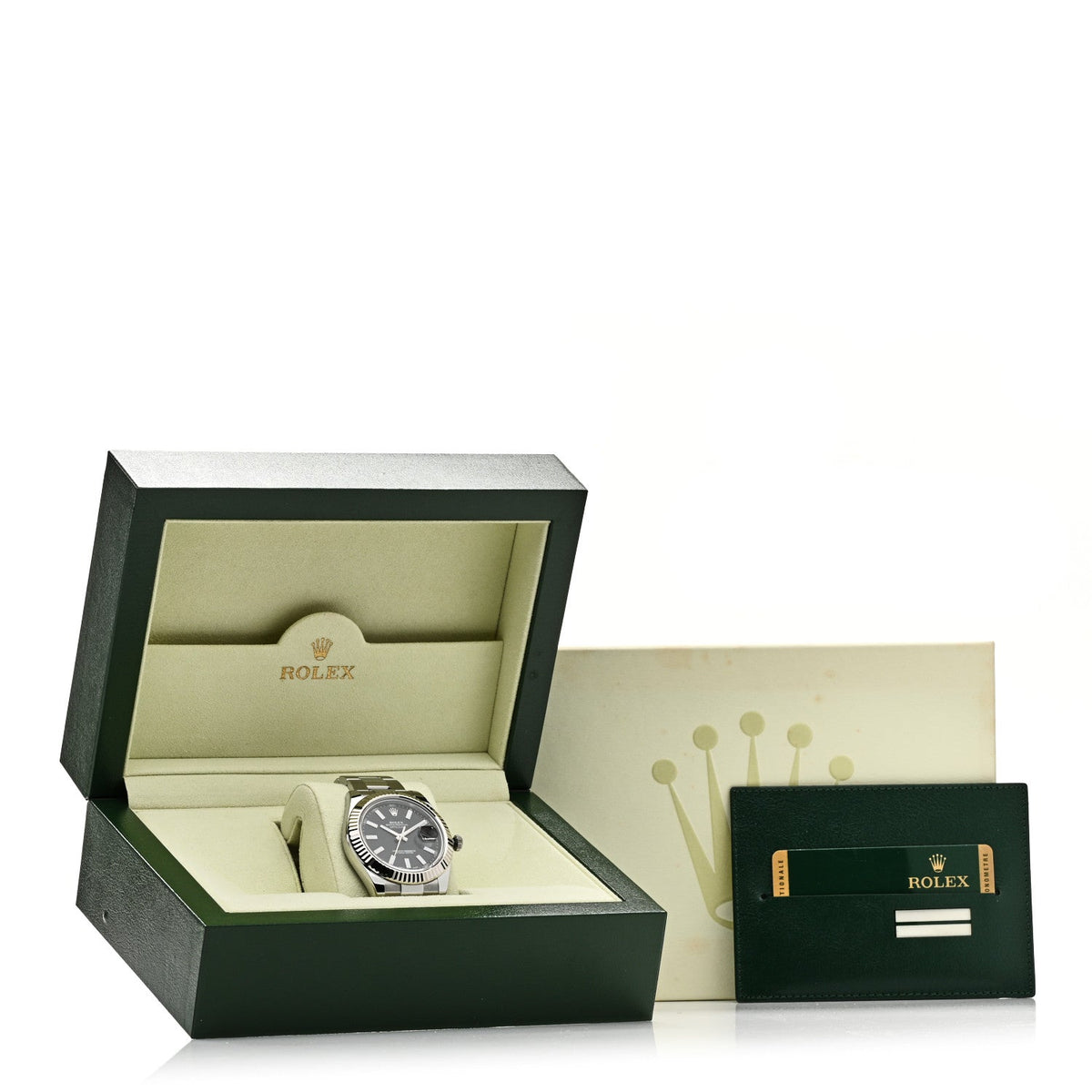 Stainless Steel 18K White Gold 41mm Oyster Perpetual Datejust Watch Black 116334