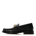 Goatskin Womens Logo 15mm Loafers 35 Black