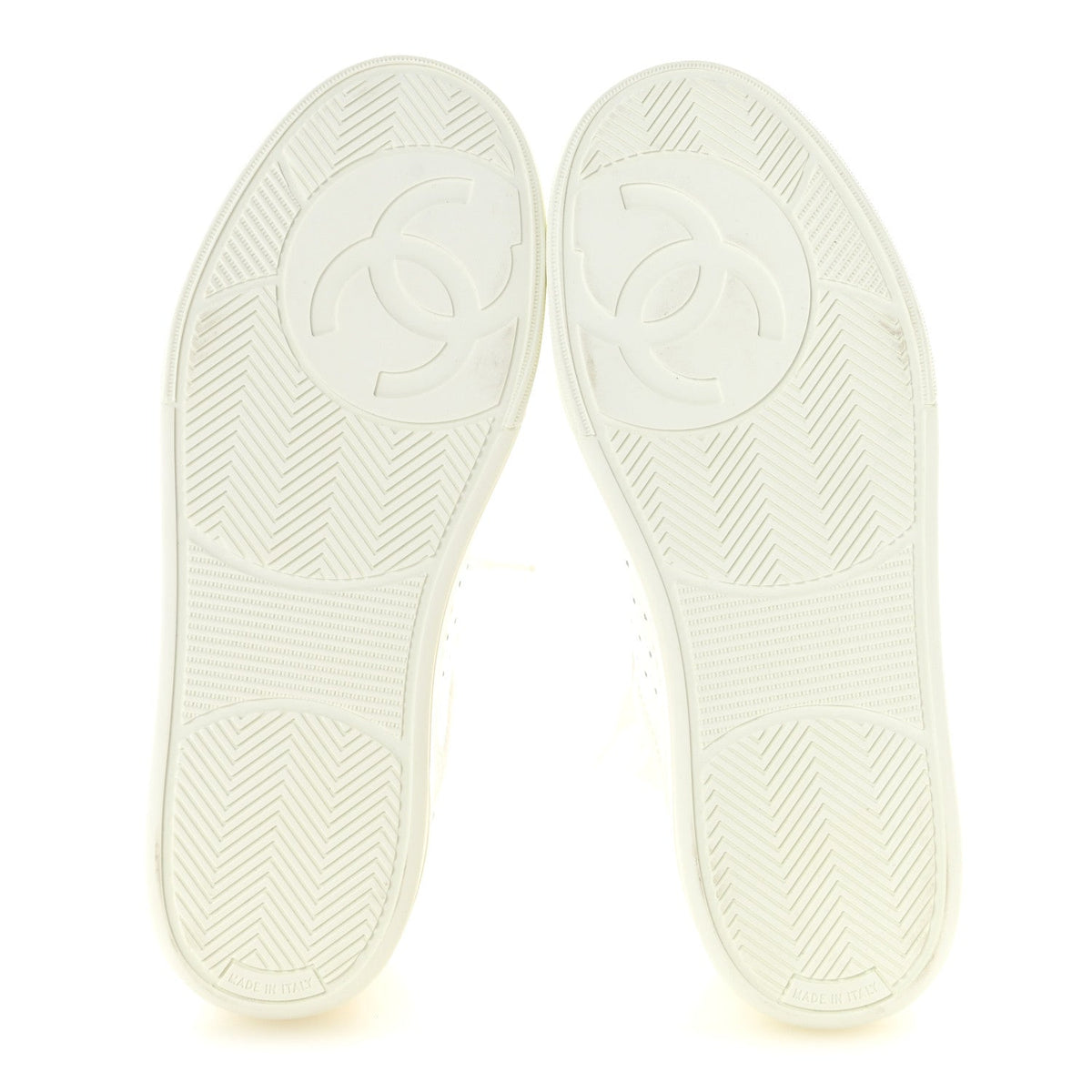 Grained Calfskin Fabric Womens Logo Sneakers 37.5 White 37.5 White