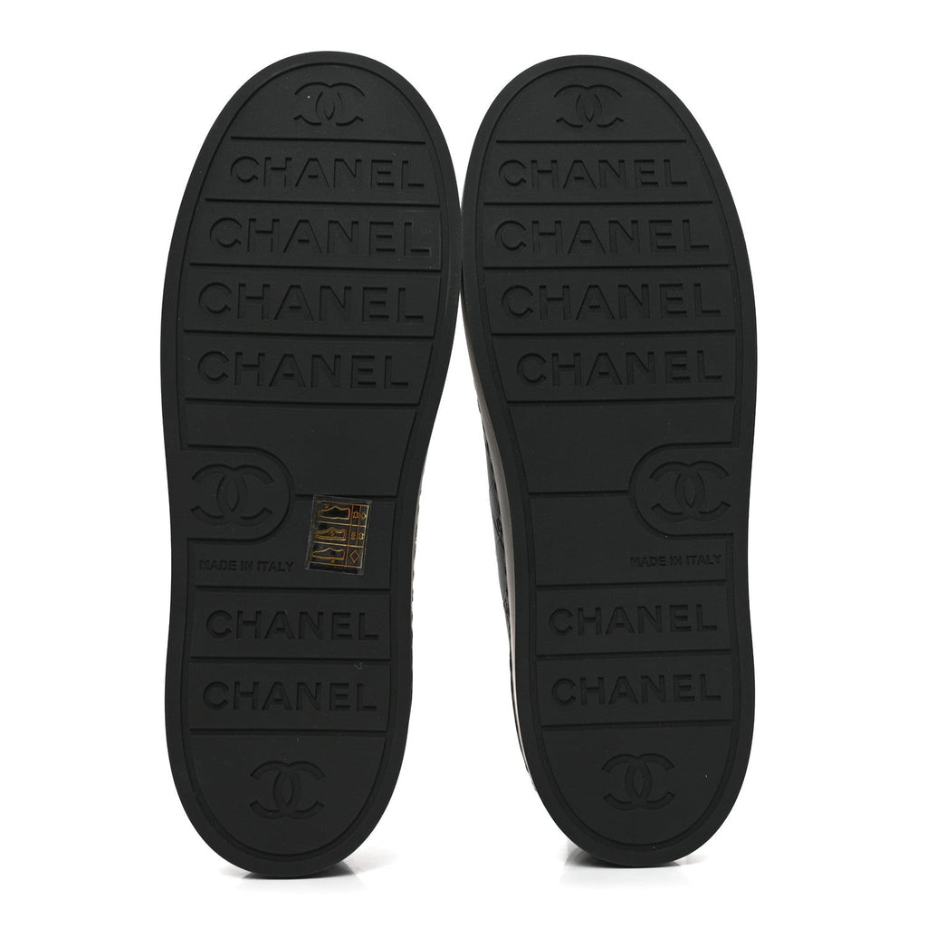 Lambskin Printed Logo Sneakers 41 Black