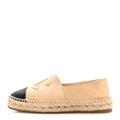 Lambskin CC Espadrilles 36 Beige Black