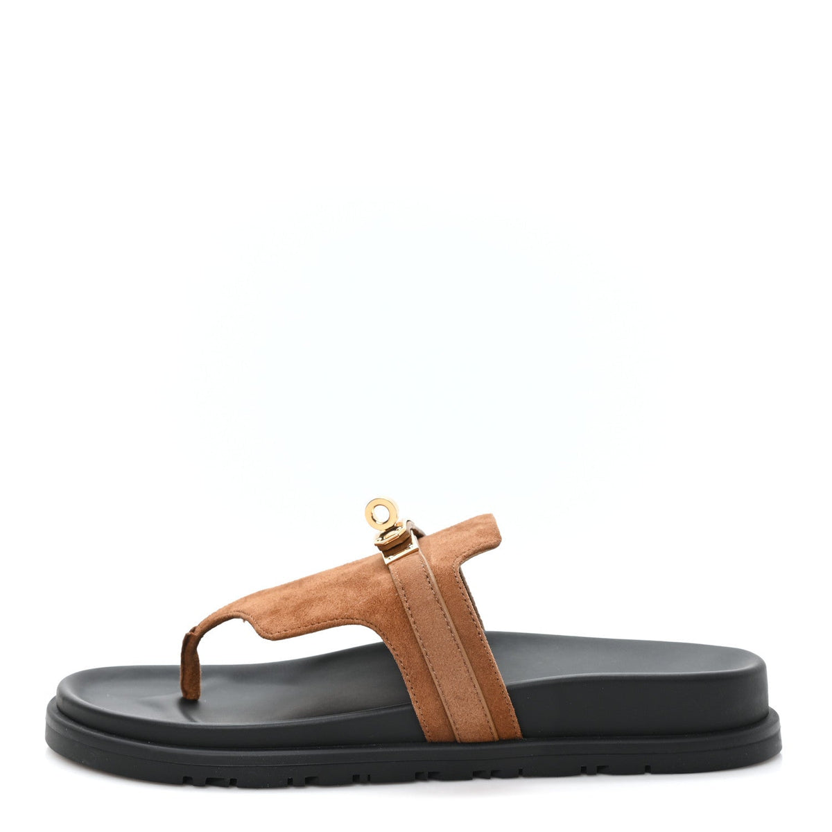 Suede Goatskin Womens Empire Sandals 38.5 Gold