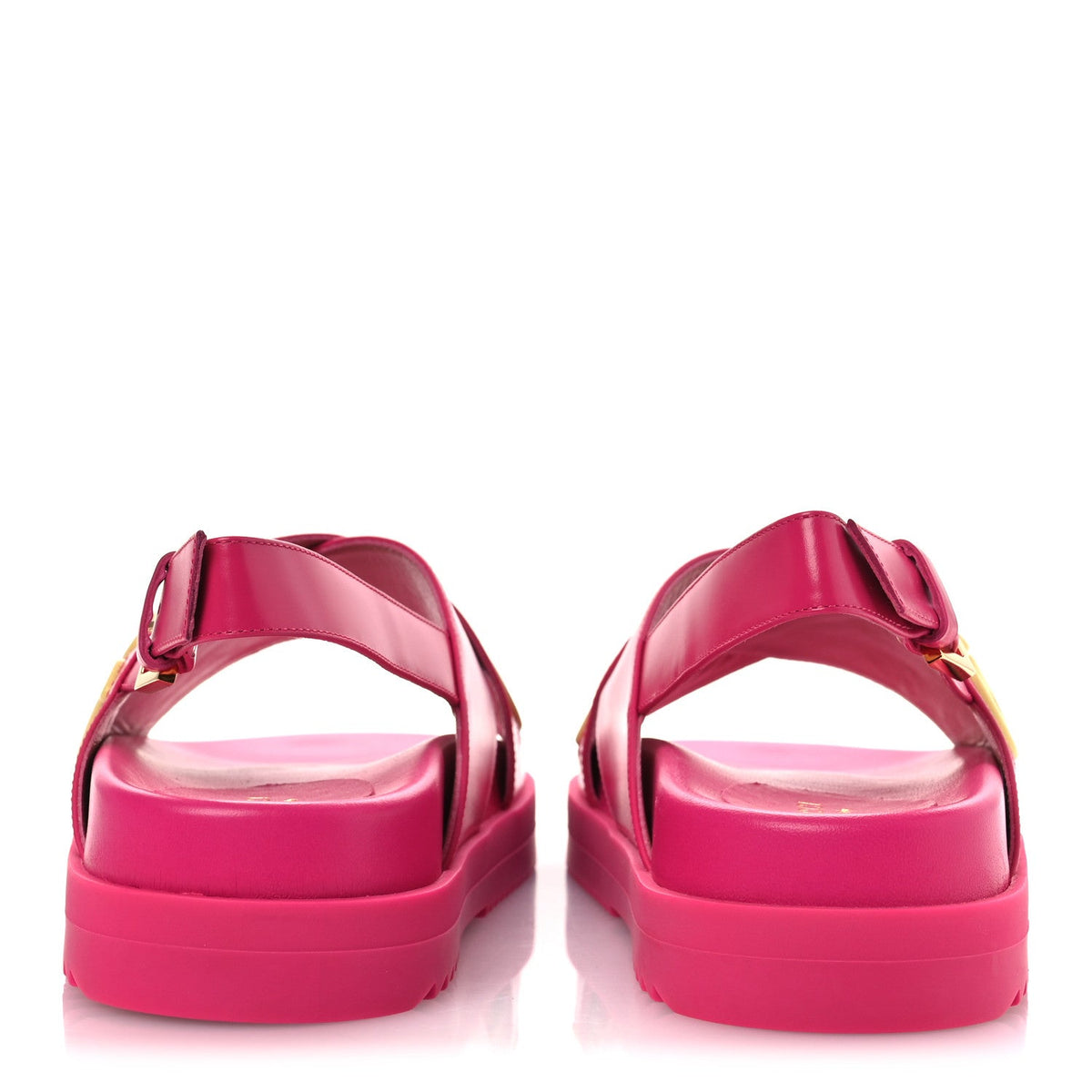 Calfskin Elizabeth Nappa Charlotte Logo Slingback Sandals 36 Fancy Fuchsia
