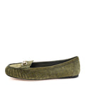 Suede Micro GG Horsebit Womens Kensington Moccasin Loafers 38.5 Green