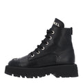 Grained Calfskin Shiny Calfskin CC Lace Up Combat Boots 40.5 Black