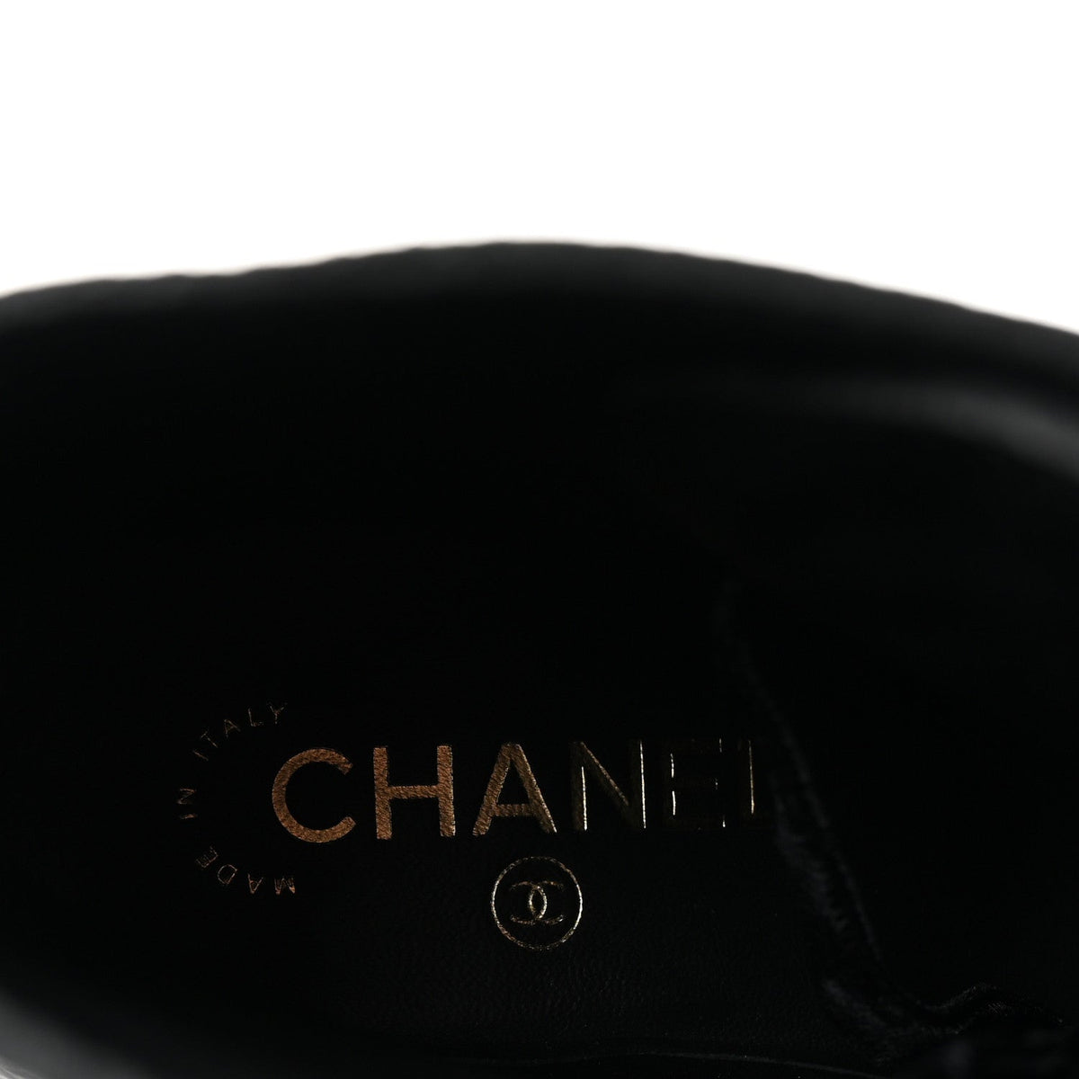 Shiny Calfskin Velvet Pearl Combat Short Boots 37 Black