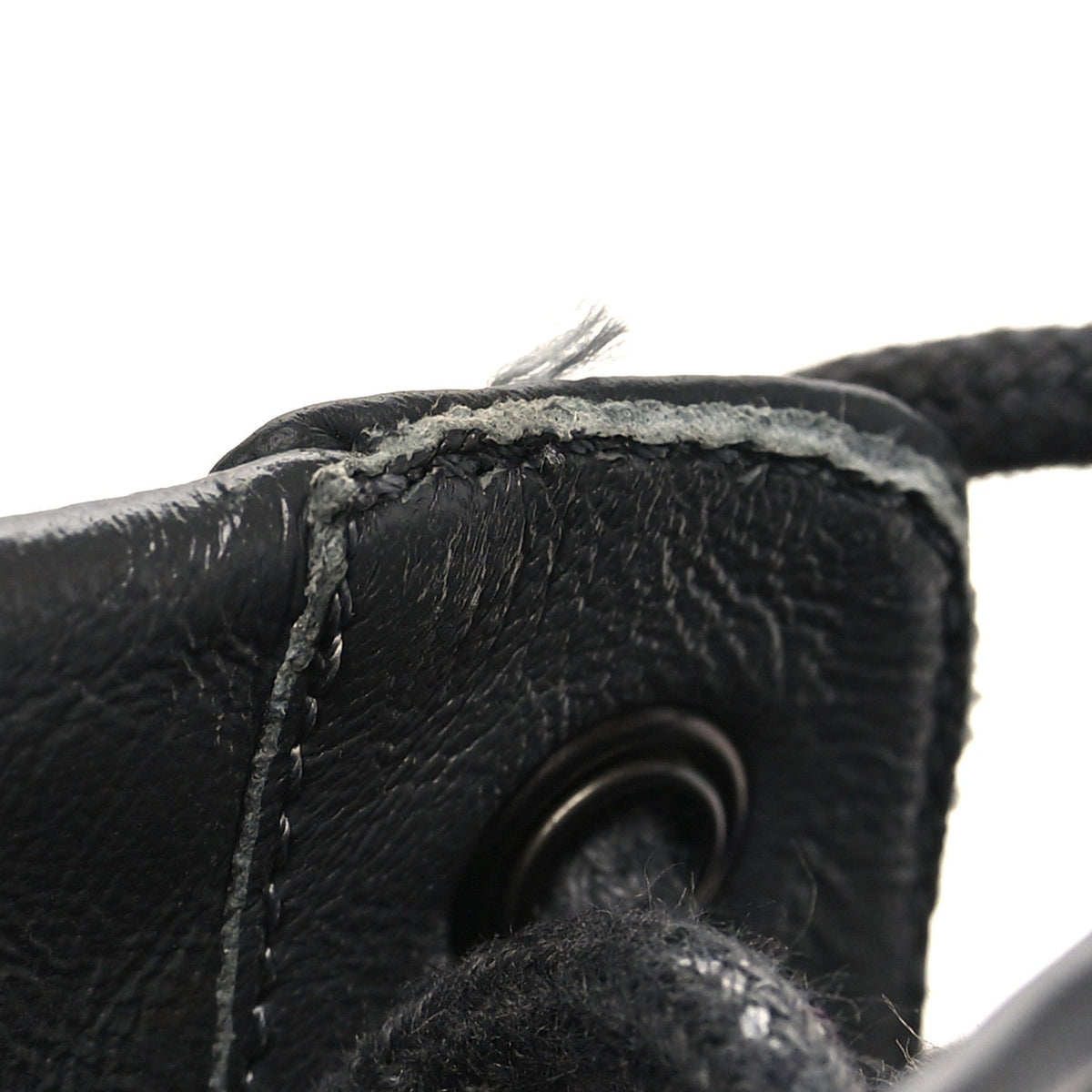 Calfskin Shiny Calfskin Quilted Lace Up Combat Boots 36 Dark Grey Black