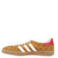 X ADIDAS Vintage GG Monogram Mens Gazelle Sneakers 11.5 Mid Natural Nut Off White