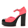 Suede Kidskin Patent CC Platform Pumps 37 Dark Pink Black