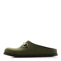 New Canvas Monogram GG Granada Kid Womens Horsebit Mules 35.5 Green