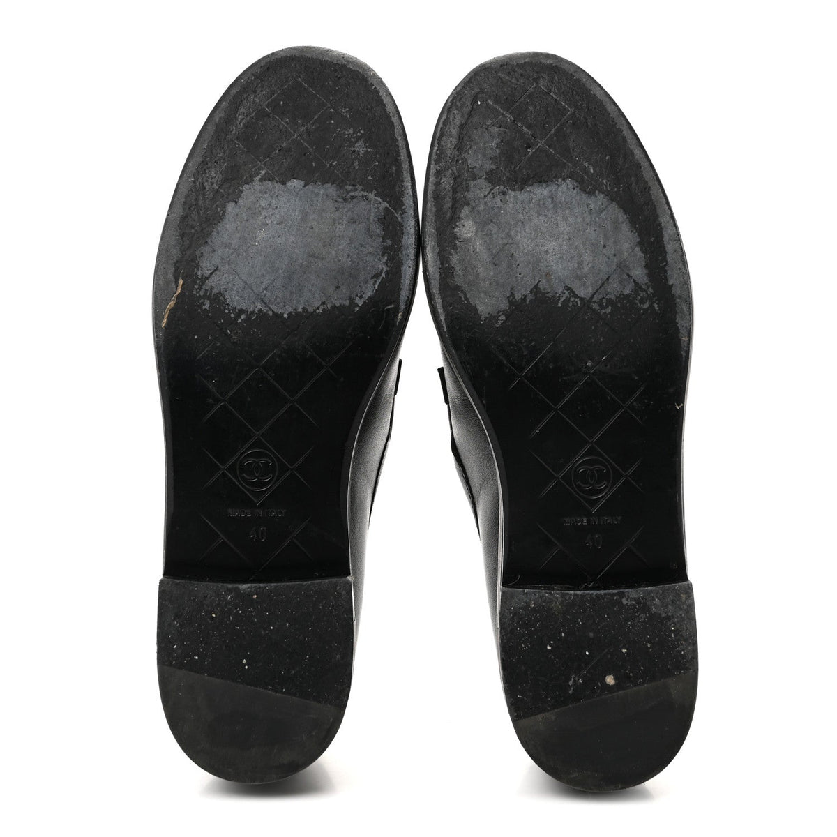Lambskin Quilted CC Turnlock Loafers 40 Black