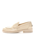 Shiny Calfskin Logo Loafers 39.5 Beige