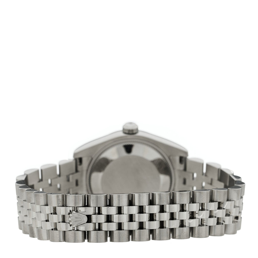 Stainless Steel 18K White Gold Diamond 31mm Oyster Perpetual Datejust Watch Dark Grey Roman 178274