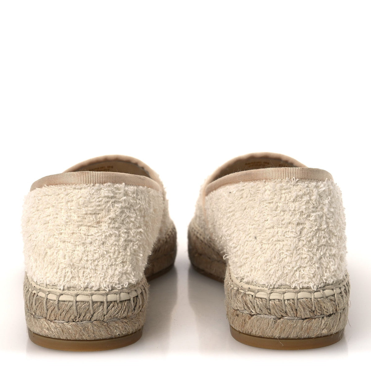 Terry Cloth Interlocking G Espadrilles 38.5 Ivory Dusty White Beige
