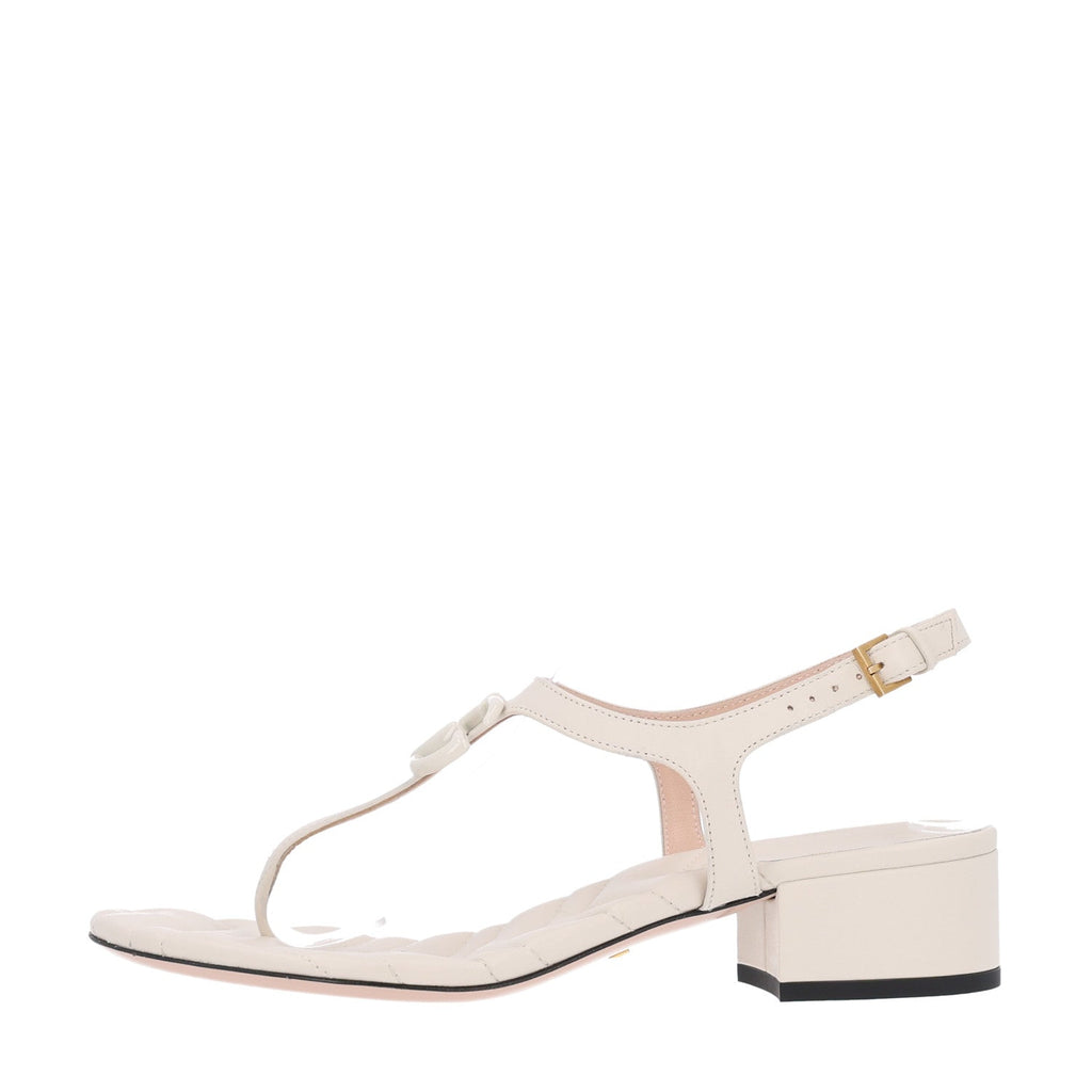 Nappa Matelasse Double G 35mm Thong Sandals 38 Mystic White
