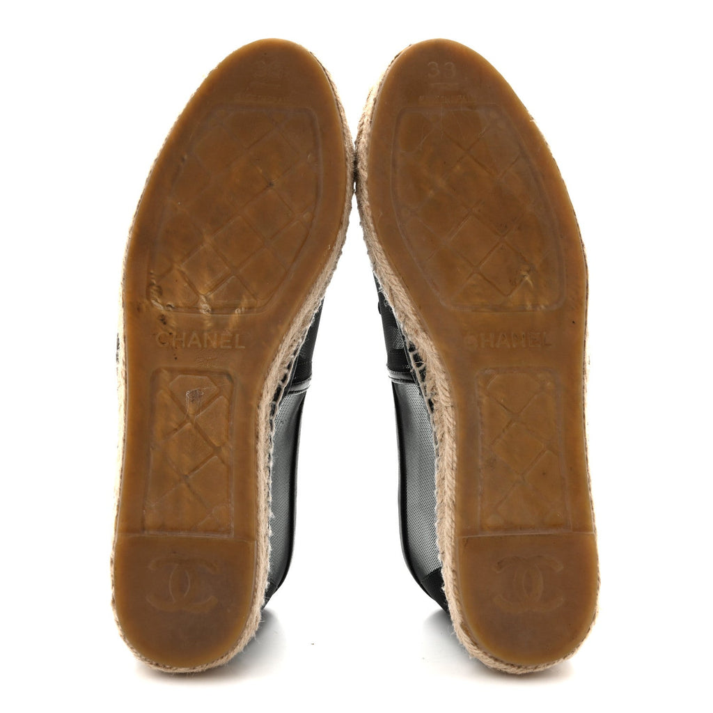 Mesh Grosgrain CC Espadrilles 38 Black