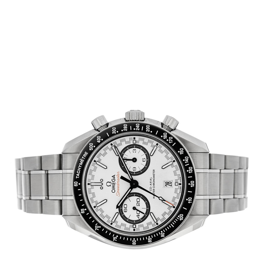 Stainless Steel 44mm Speedmaster Racing Co-Axial Master Chronometer Chronograph Automatic Watch White 329.30.44.51.04.001