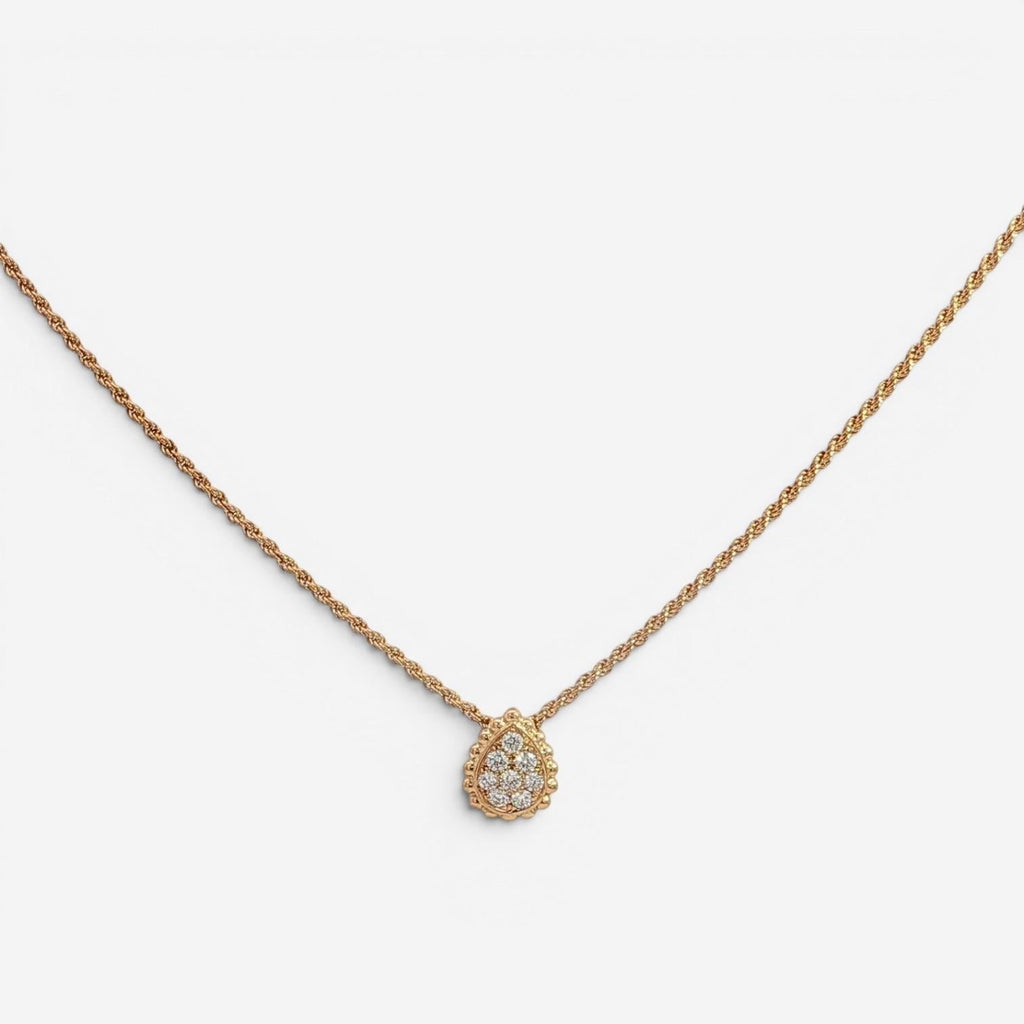 Boucheron Serpent Boheme 18K Rose Gold Diamond Pendant Necklace JPN00565