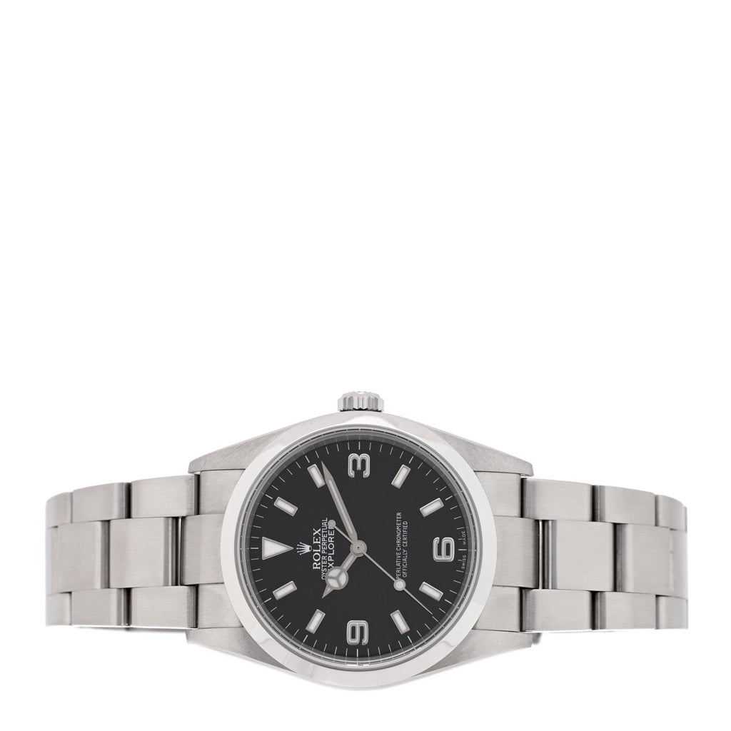 Stainless Steel 36mm Oyster Perpetual Explorer Watch Black 114270