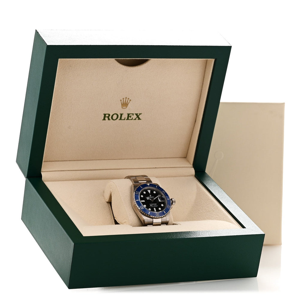 18K White Gold 41mm Oyster Perpetual Submariner Cookie Monster Watch Black 126619LB