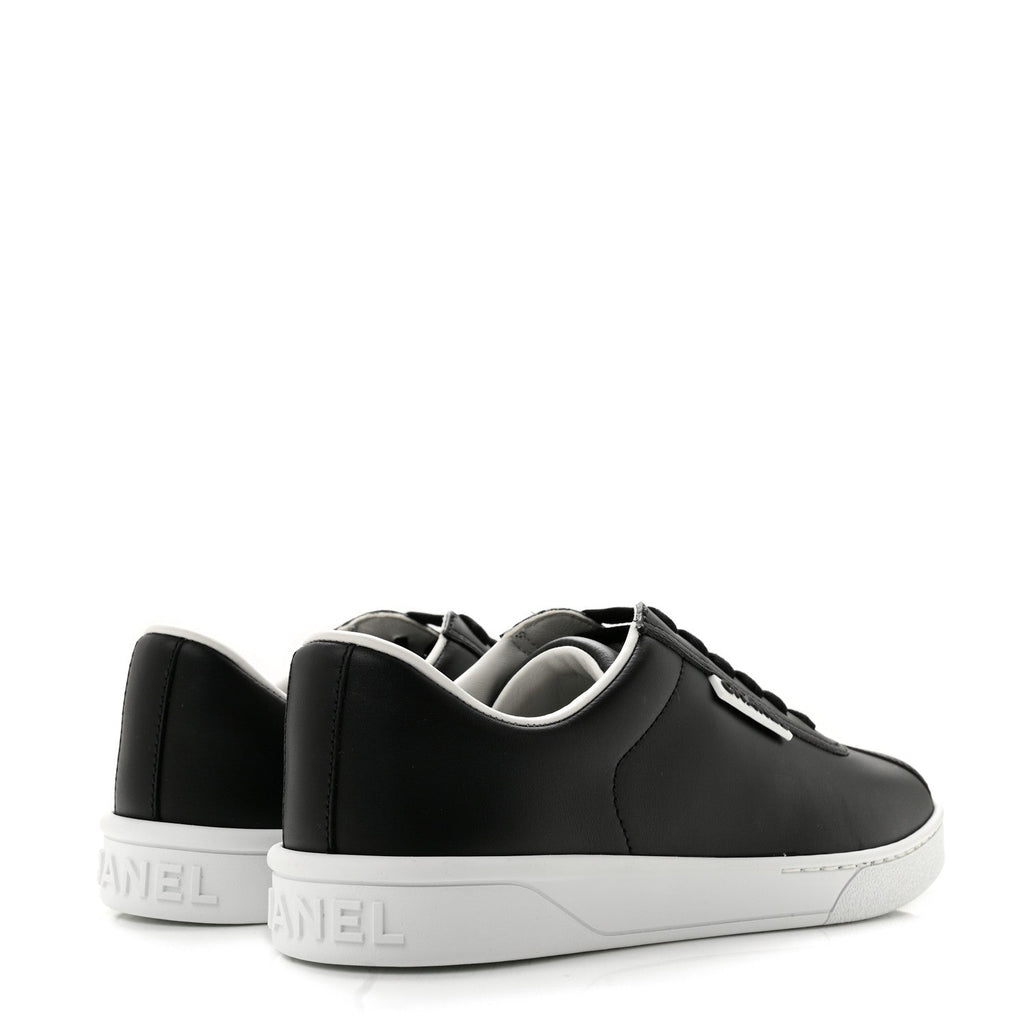 Calfskin CC Womens Sneakers 37 Black
