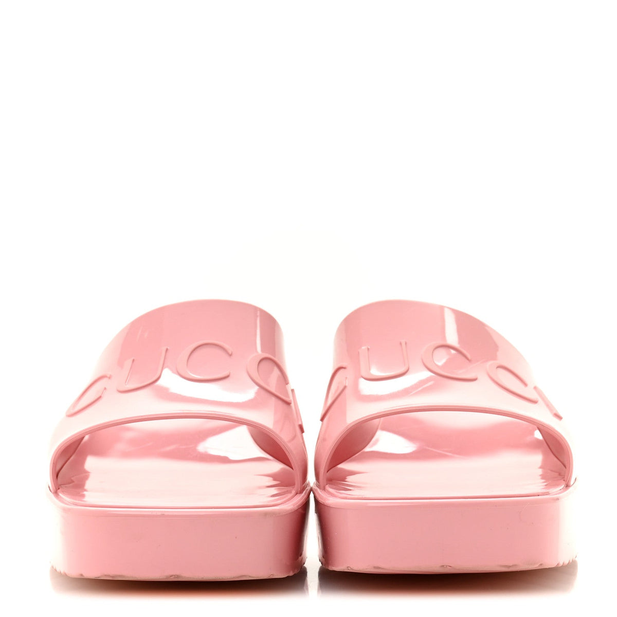 Rubber Gucci Logo Womens Platform 20/60mm Slide Sandals 38 Wild Rose