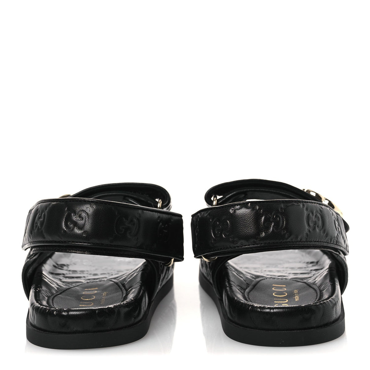 Guccissima GG Embossed Womens Sandals 37 Black