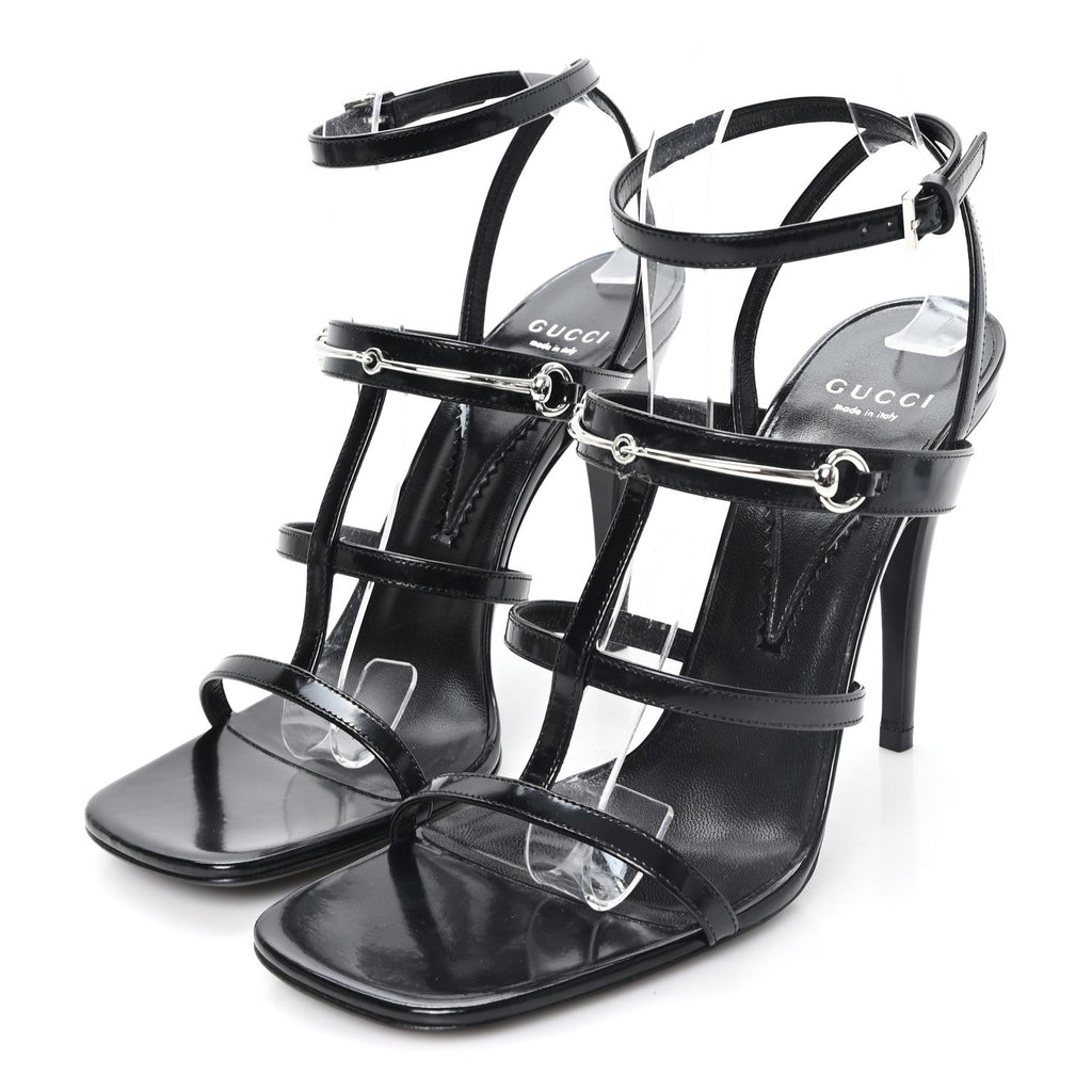 Nappa Regent Strappy Horsebit Sandals 39 Black