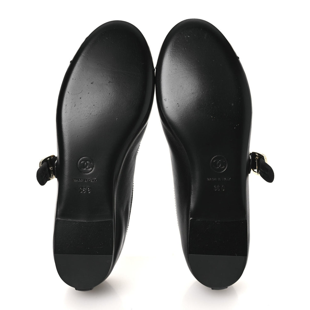 Lambskin Mary Jane Flats 36 Black