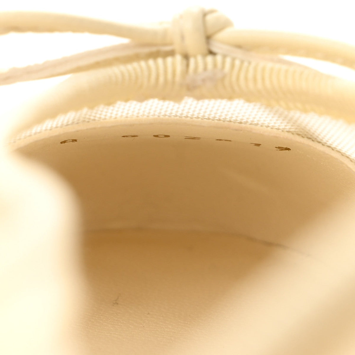 Mesh Grosgrain Cap Toe Ballerina Flats 38 Ivory