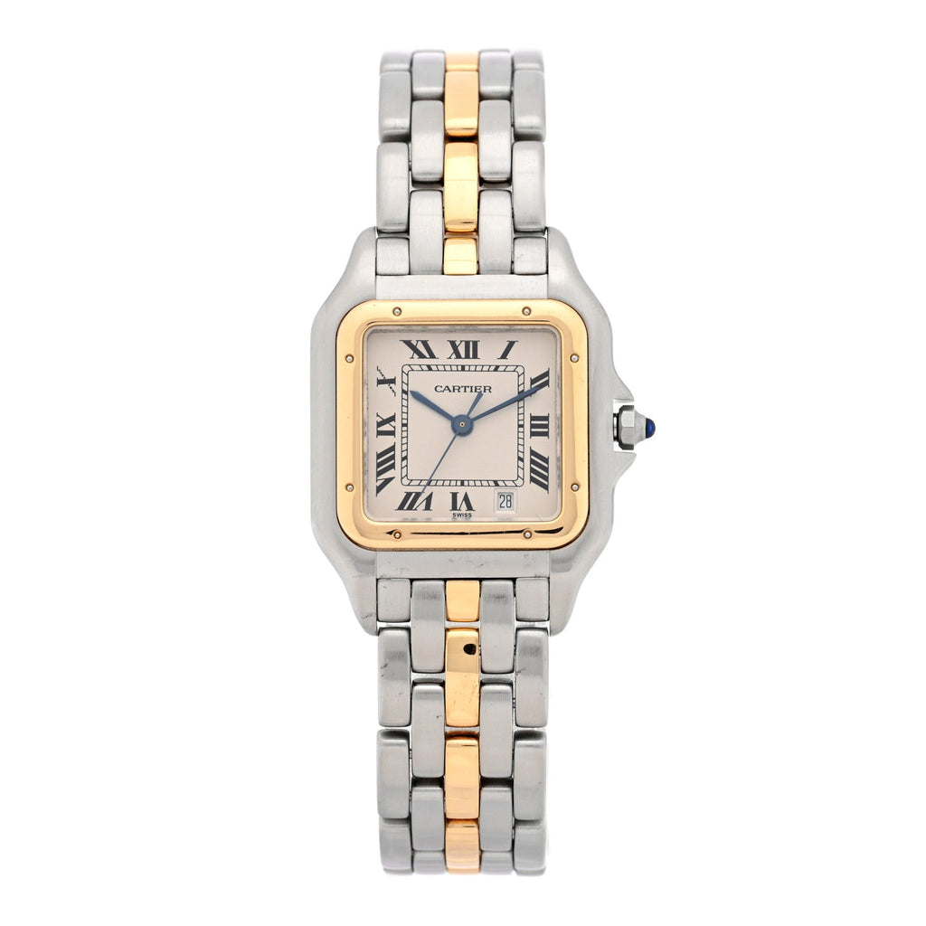 Stainless Steel 18K Yellow Gold 27mm Panthere Quartz Watch