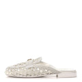 Braided Lambskin Mule Sandals 37 White