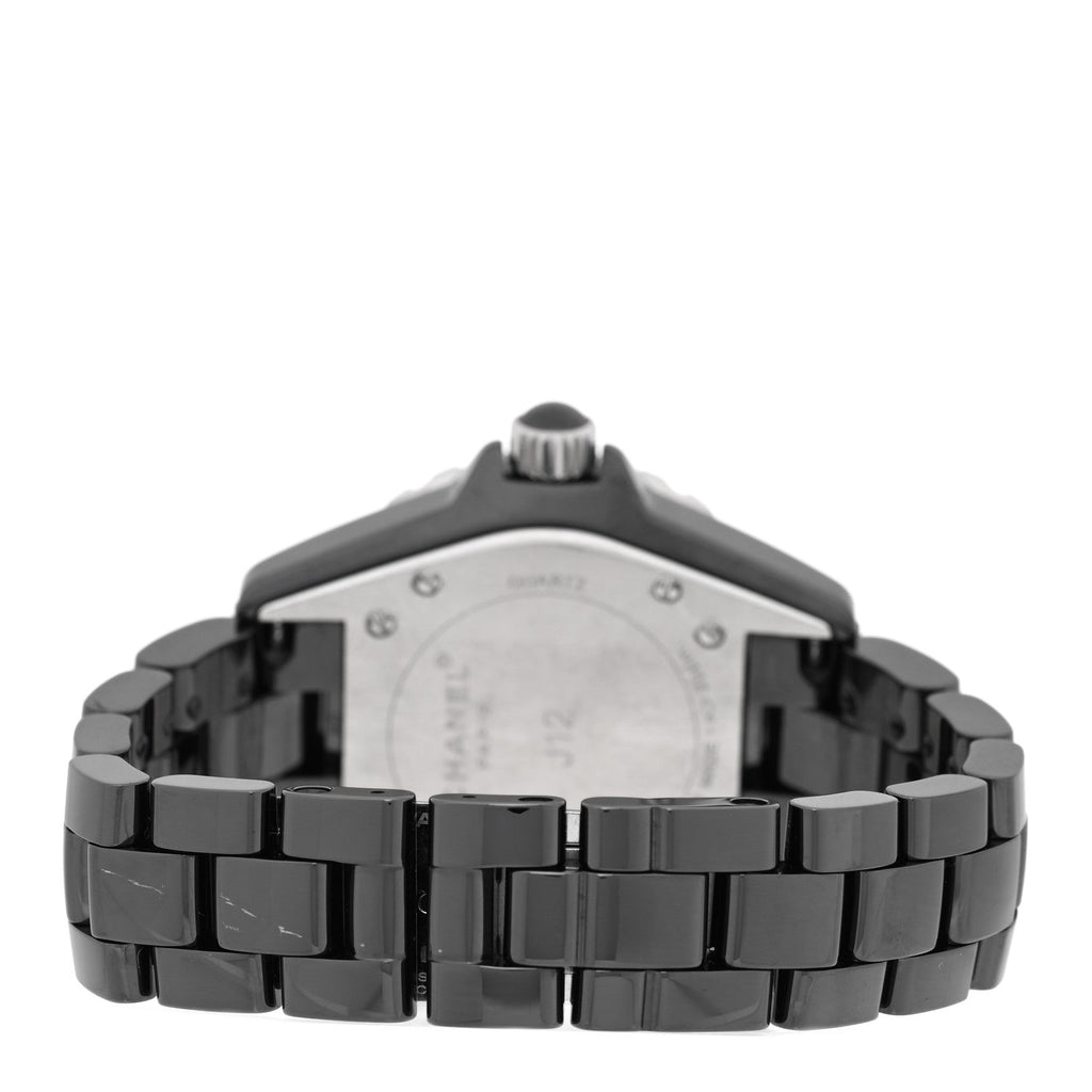 Stainless Steel Ceramic Ruby 33mm J12 Quartz Watch Black