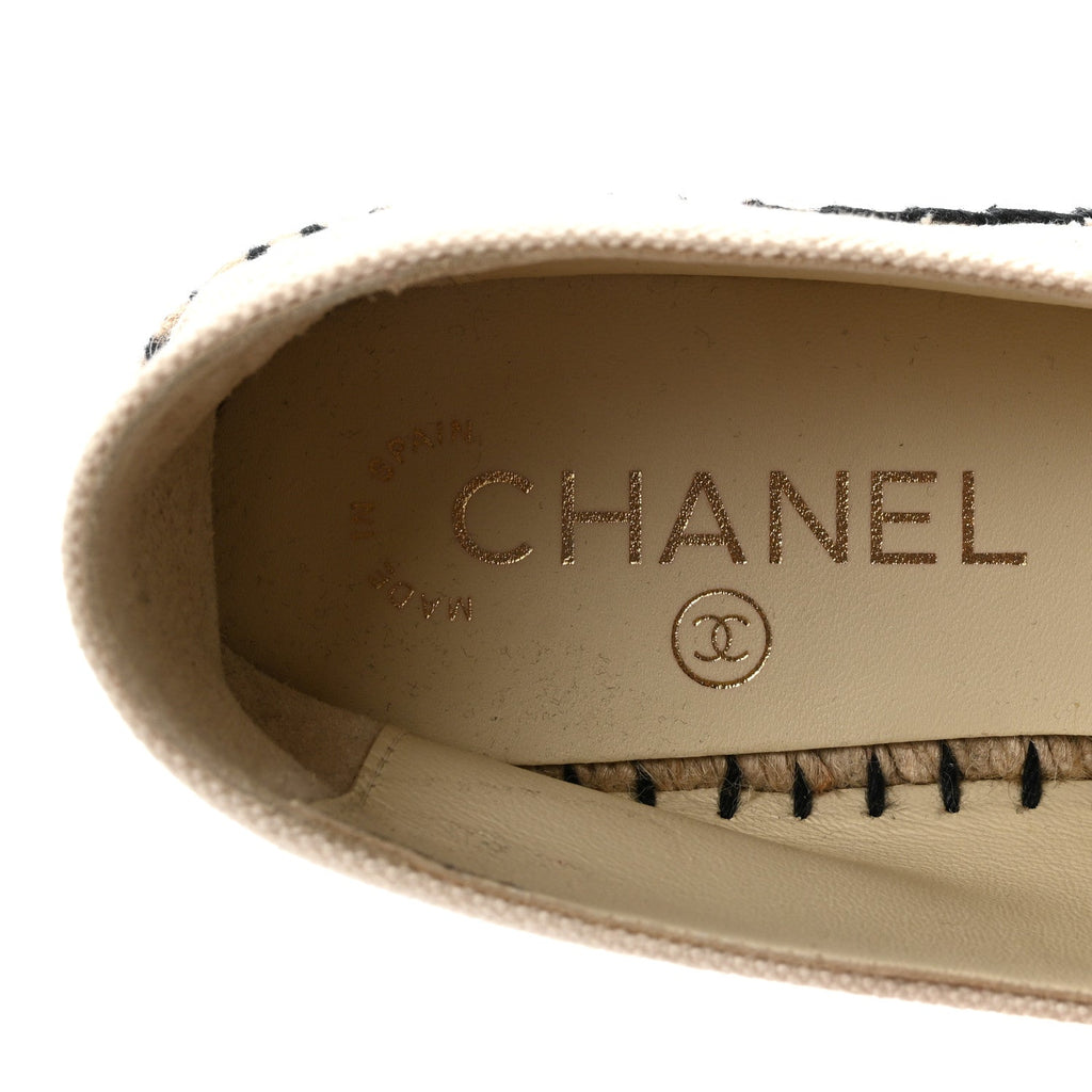 Fabric Biarritz CC Espadrilles 36 Beige Black