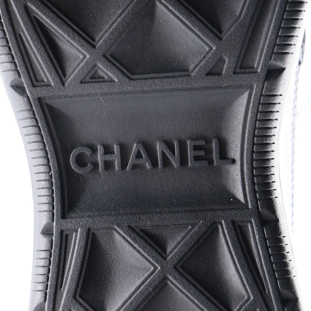Velvet Calfskin Mixed Fibers CC Sneakers 36.5 Black