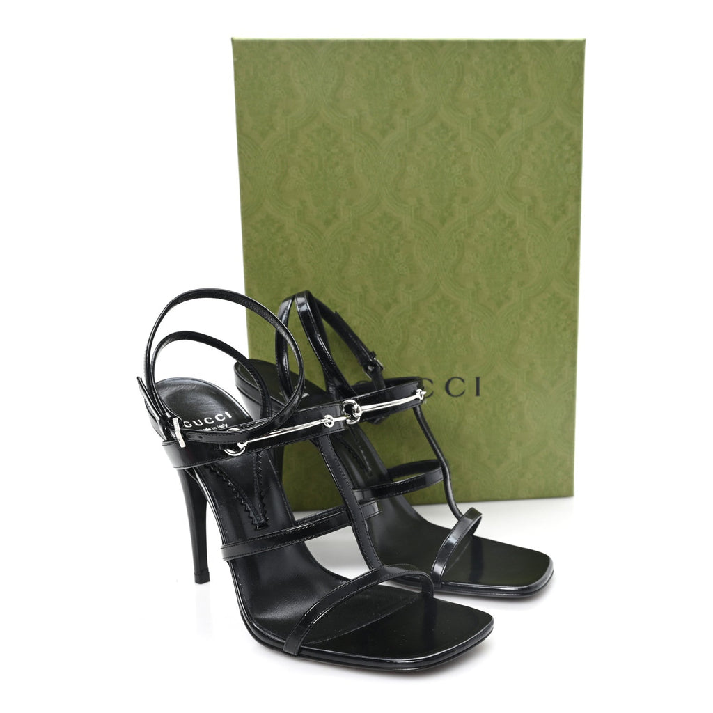 Nappa Regent Strappy Horsebit Sandals 39 Black