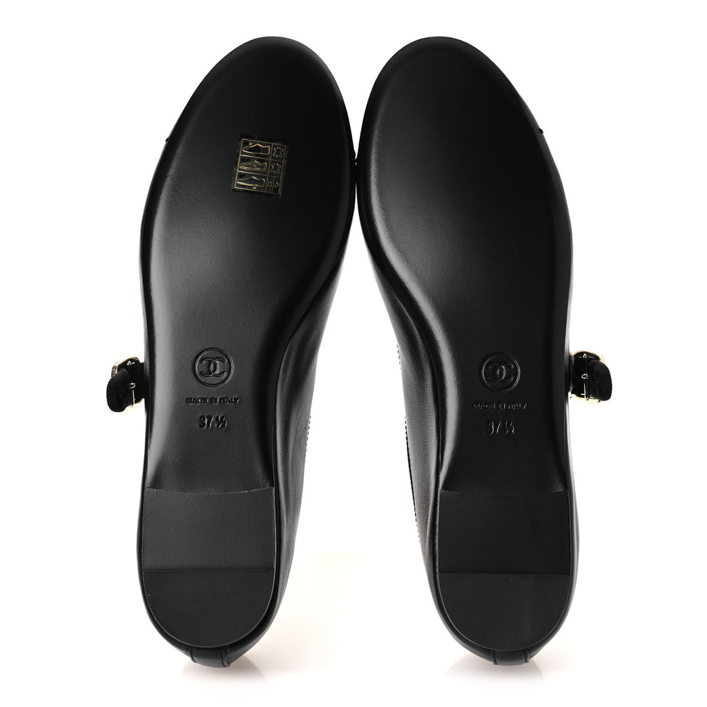Lambskin Mary Jane Flats 37.5 Black