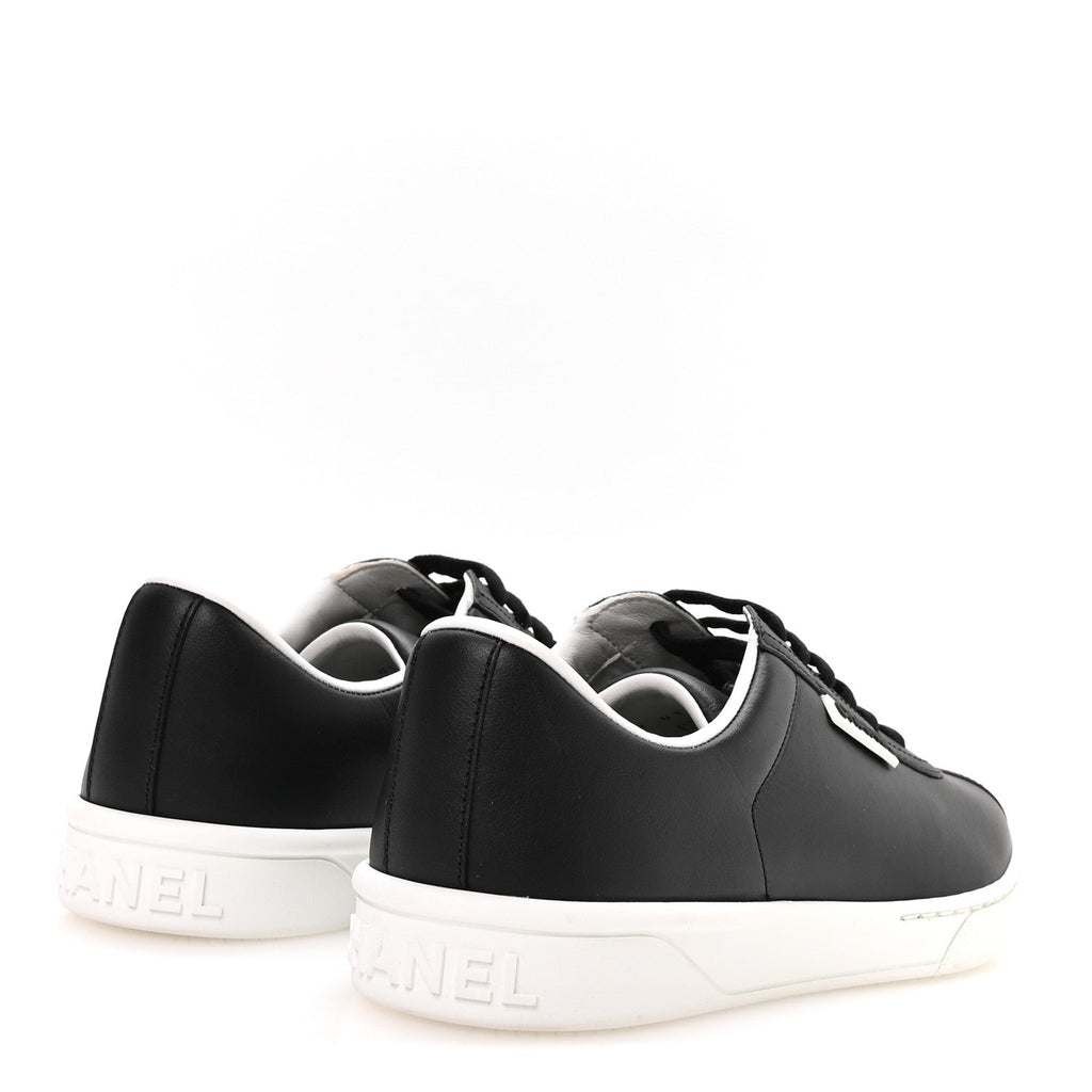 Calfskin CC Womens Sneakers 38 Black