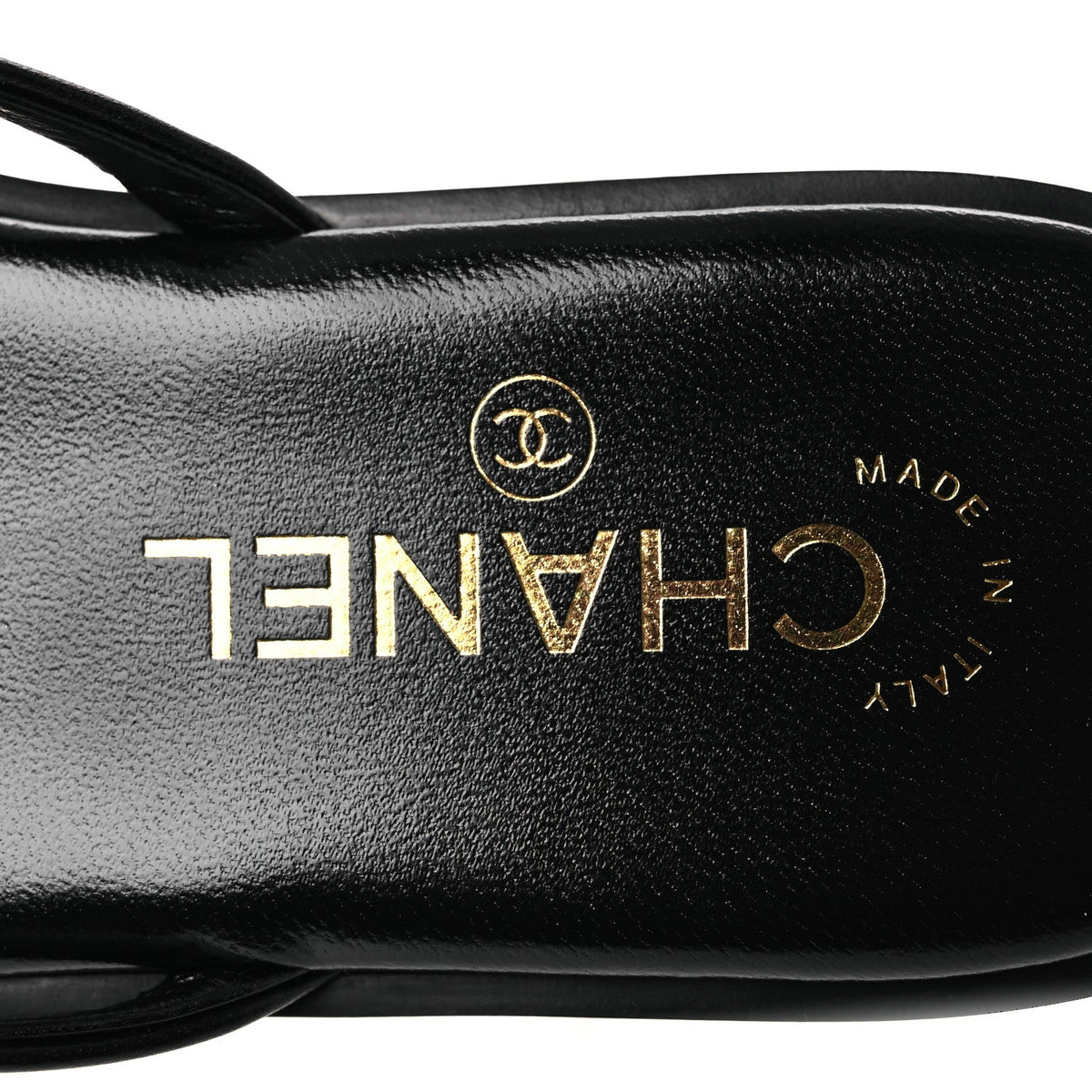 Goatskin CC Times Square Thong Sandals 38 Black