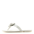Patent Calfskin Camellia Thong Sandals 37.5 White