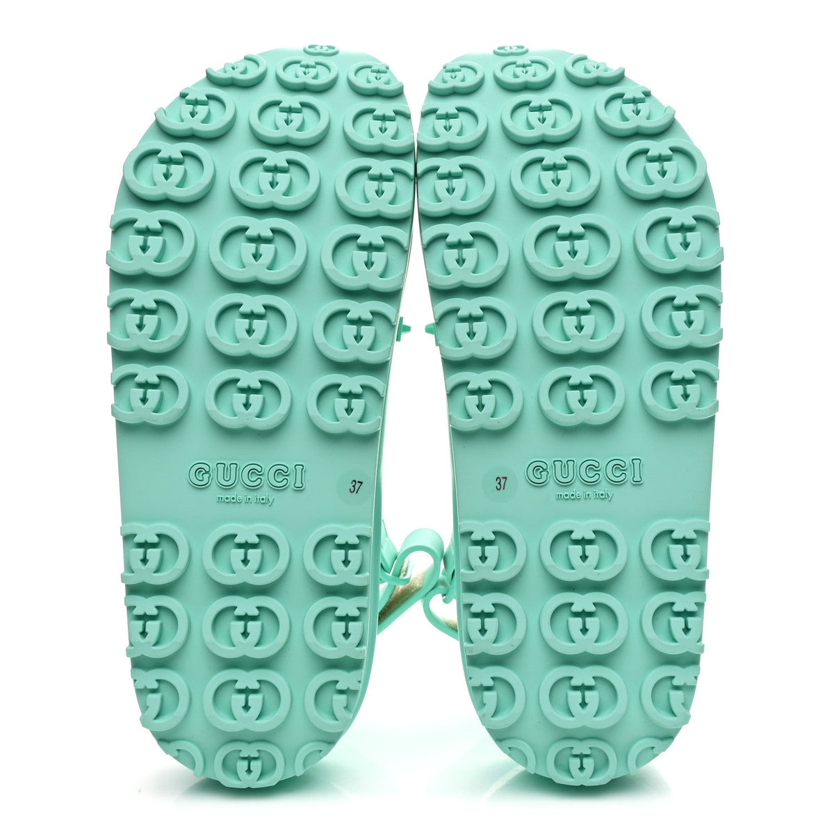 Soft Rubber Horsebit Womens Slingback Sandals 37 Teal Cyan