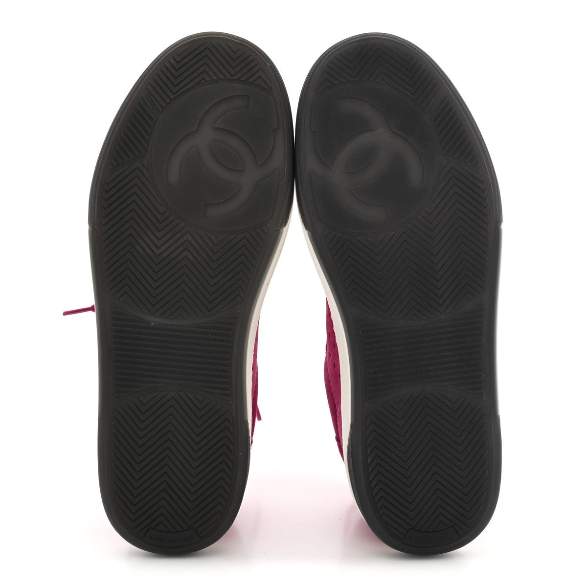 Suede Calfskin Logo Sneakers 37 Dark Pink