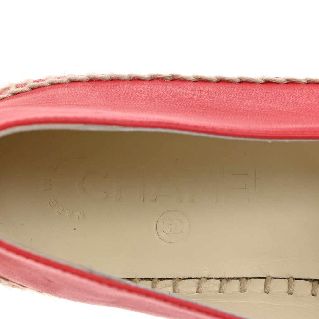 Lambskin CC Espadrilles 39 Red